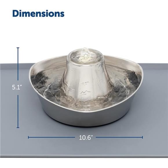 Seaside Stainless Cat & Dog Fountain - 2 Water Filters & 1 Pump Included - Picture 3 of 5